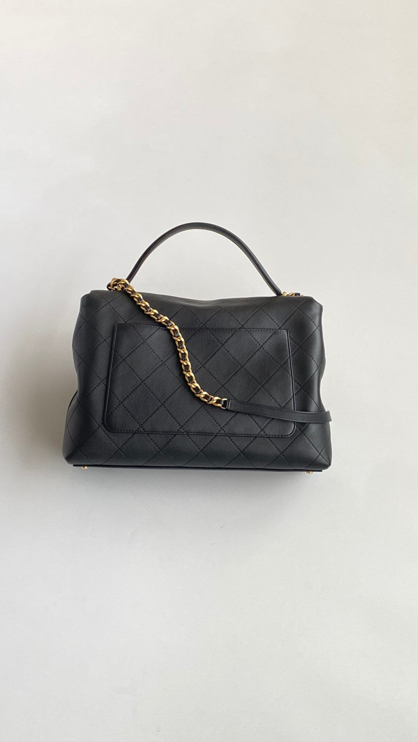 Chanel Spring And Summer Maxi Mouth Cover Bag With Handle Women's Temperament Fashion Luxury Gold Buckle Flap Bag Chain Clutch Bags  AS5543-B20111-94305 #76836