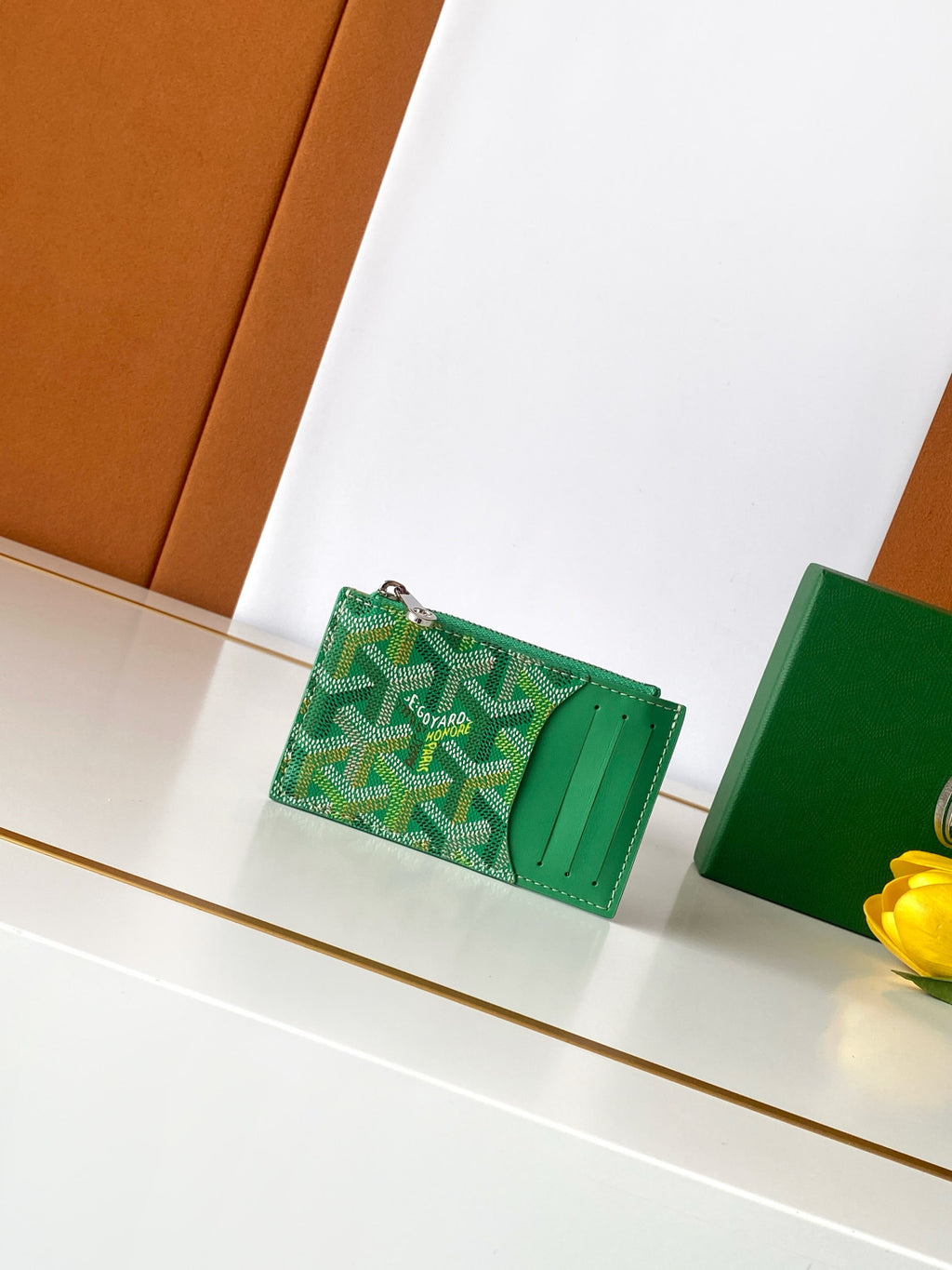 Goyard Four Seasons Color Collection Bourbon Zipped Card Holder Multicolored Fashionable Card Holders Card Pouches Wallets And Coin Purses Bag Bags #84312A