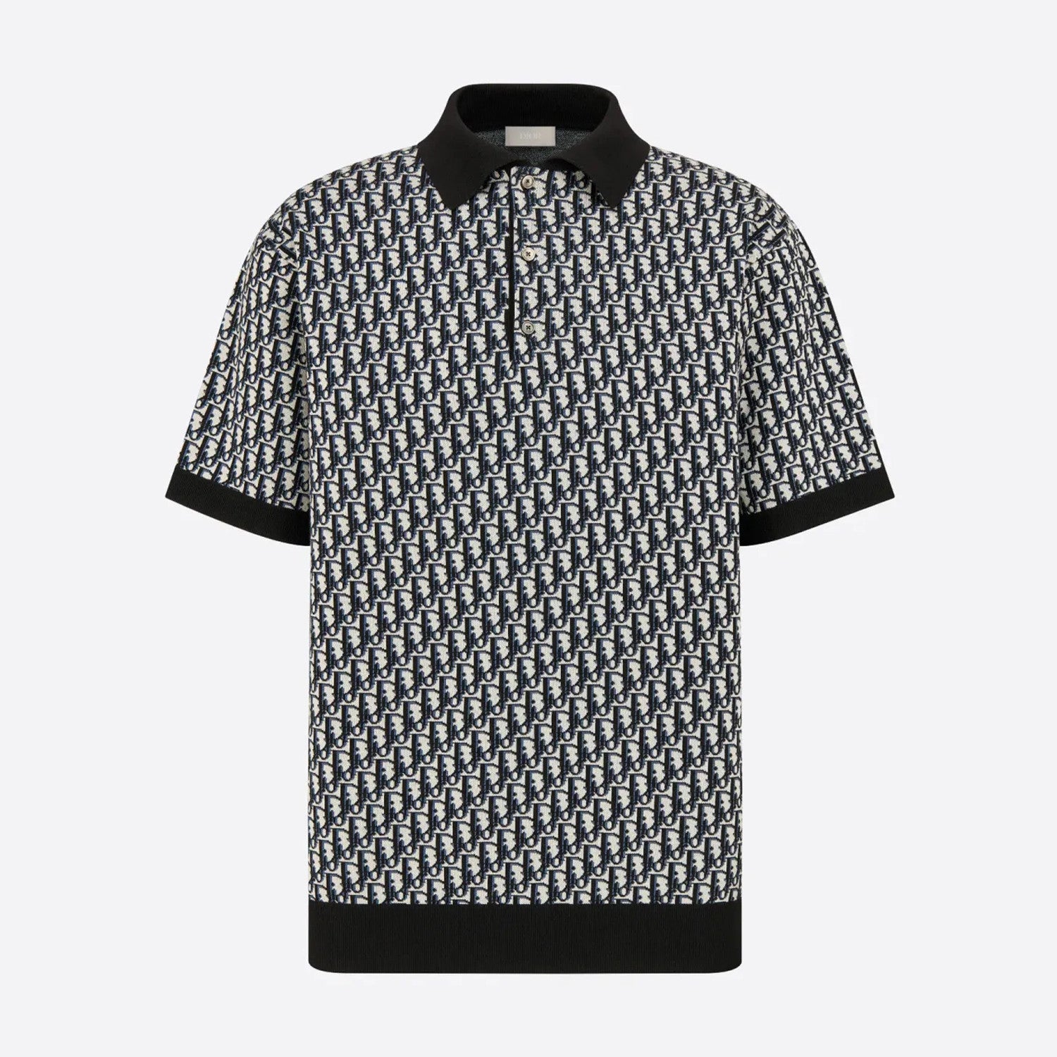 Dior Men's Summer Graphic All Over Print Polo Neck Straight Short Sleeve T-Shirt #99187