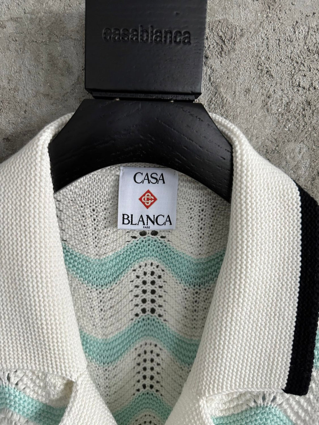 Casablanca Men's Summer Fashion Casual Knit Arch Wave Pattern Woven Pure Cotton Single Breasted Collar Shirt Waist Elastic Short Pants Suit Set #78349