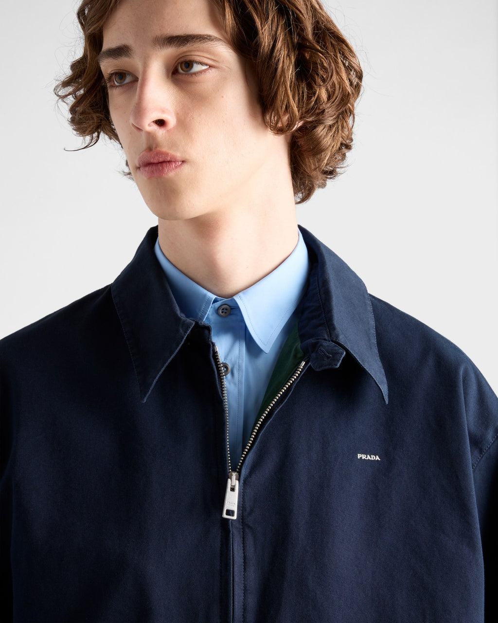 Prada Men's Spring/Fall Casual Fashion Solid-Color Collared Zipper Gentleman Style Cotton Jacket #79135