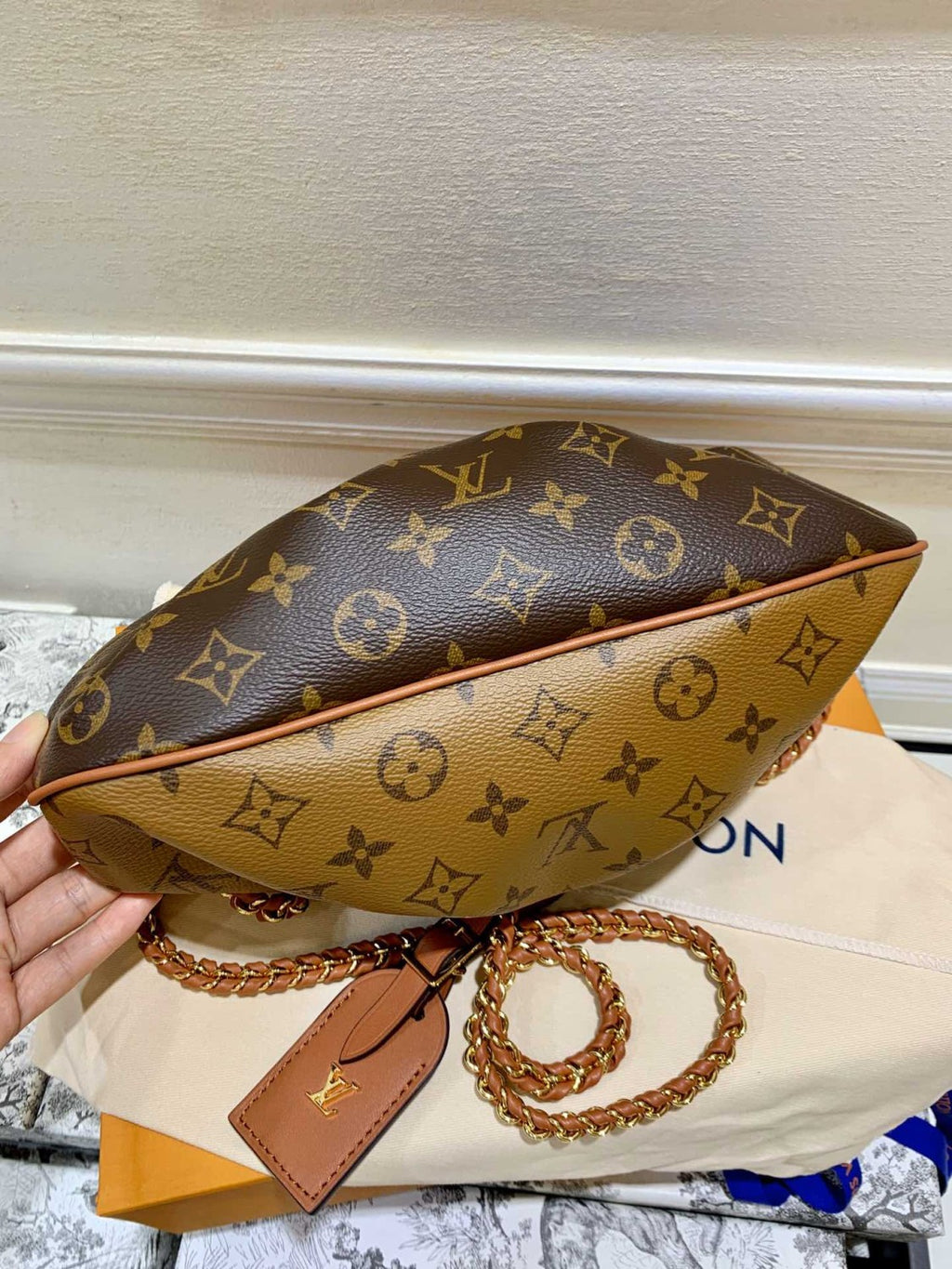Louis Vuitton New Boursicot Cloud Bag From The Spring/summer 2020 Runway Show Reversible Design With Monogram On One Side And Yellow Floral Print On The Other Bag Bags #197226