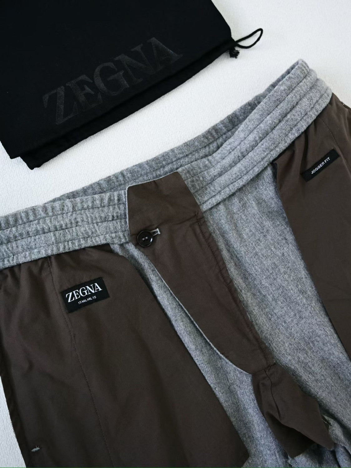 Zegna Grey Mélange Wool Joggers #334675
