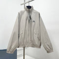 Balenciaga Men's Spring/Autumn Solid Color Embroidered Logo Print Zipper Long Sleeve Jacket #77782
