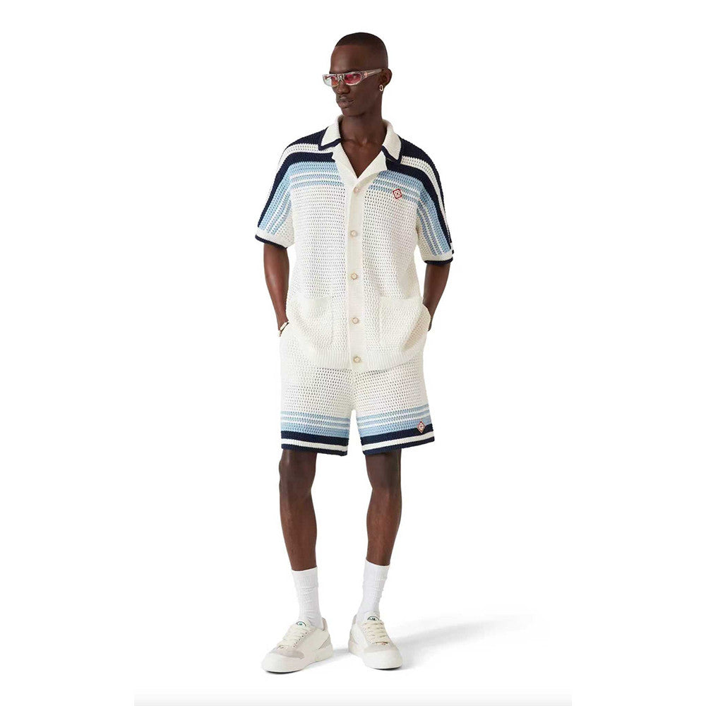 Casablanca Woven Striped Sweater Short-sleeved Shirt Shorts #335805