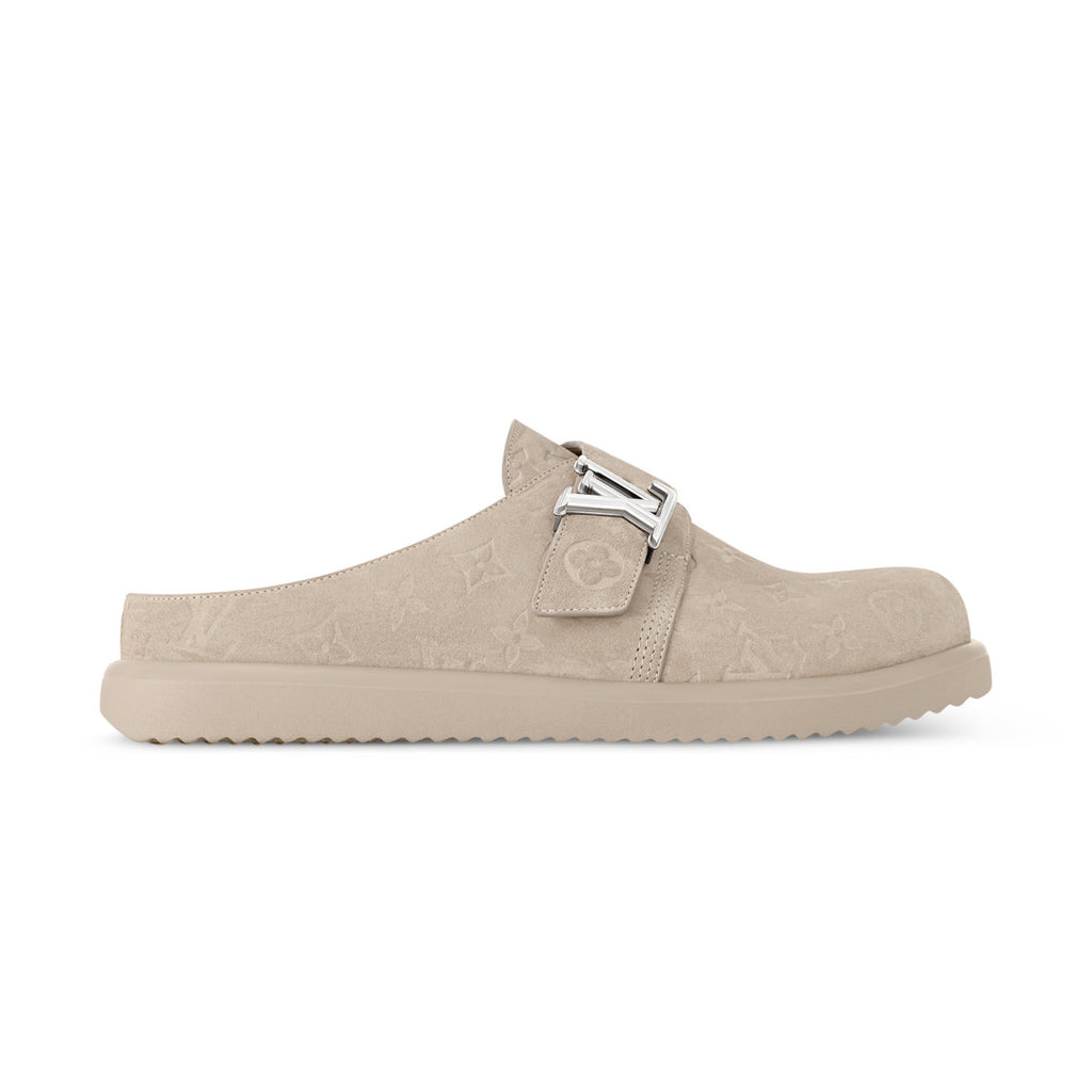 Louis Vuitton LV Easy Mule Men's Summer Solid Color Letter Print Suede Leather Birkenstock Shoes #77696