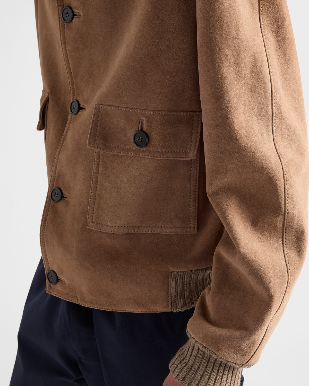 PRADA Men's 25FW Stone Suede Bomber Jacket #333461