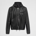 Prada Men's Fall/Winter Black Triangle Metal Label Lambskin Reversible Wearable Zipper Jacket #72112