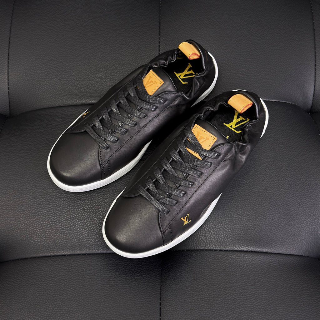 Louis Vuitton LV SOFT Men's And  Women's Spring/Fall Fashion Casual Round Toe Lace Up Solid Color Low Top Leather Mesh Fabric Sneakers Shoes #78696