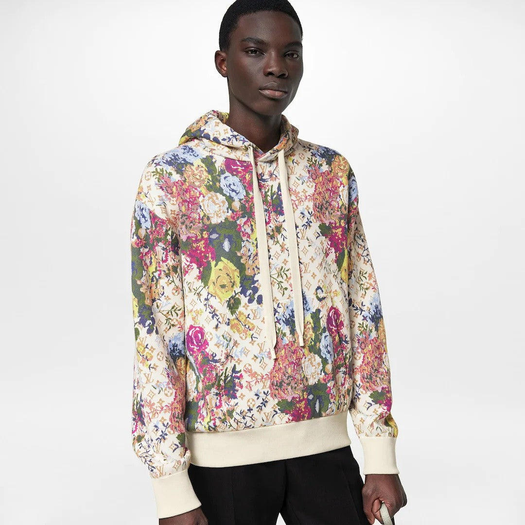 Louis Vuitton Men's Spring Autumn Monogrammed Floral Pattern Jacquard Hooded Sweatshirt Pullover #97861