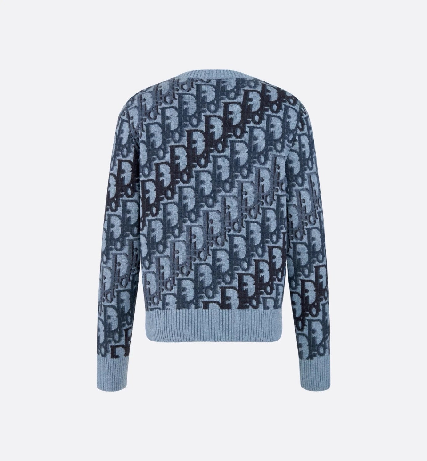 Dior Sweater Blue Sheep Wool Oblique Print #333759