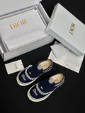 Dior Saltwind Round Toe Lace-up Embroidery Colorful Lace Low-top Canvas Shoes #380451