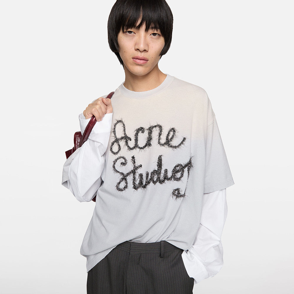 Acne Studios Layered Logo T-shirt Light Blue #377466