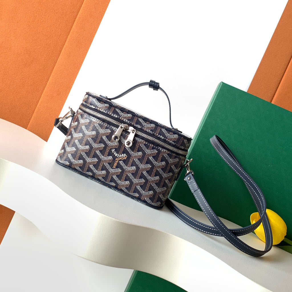 GOYARD MUSE Women's Fashion Classic Double Zip Closure Adjustable Strap Mini Makeup Bag Handbag Crossbody Bag Bags MUSEVAMINTY-09CL09P #79346