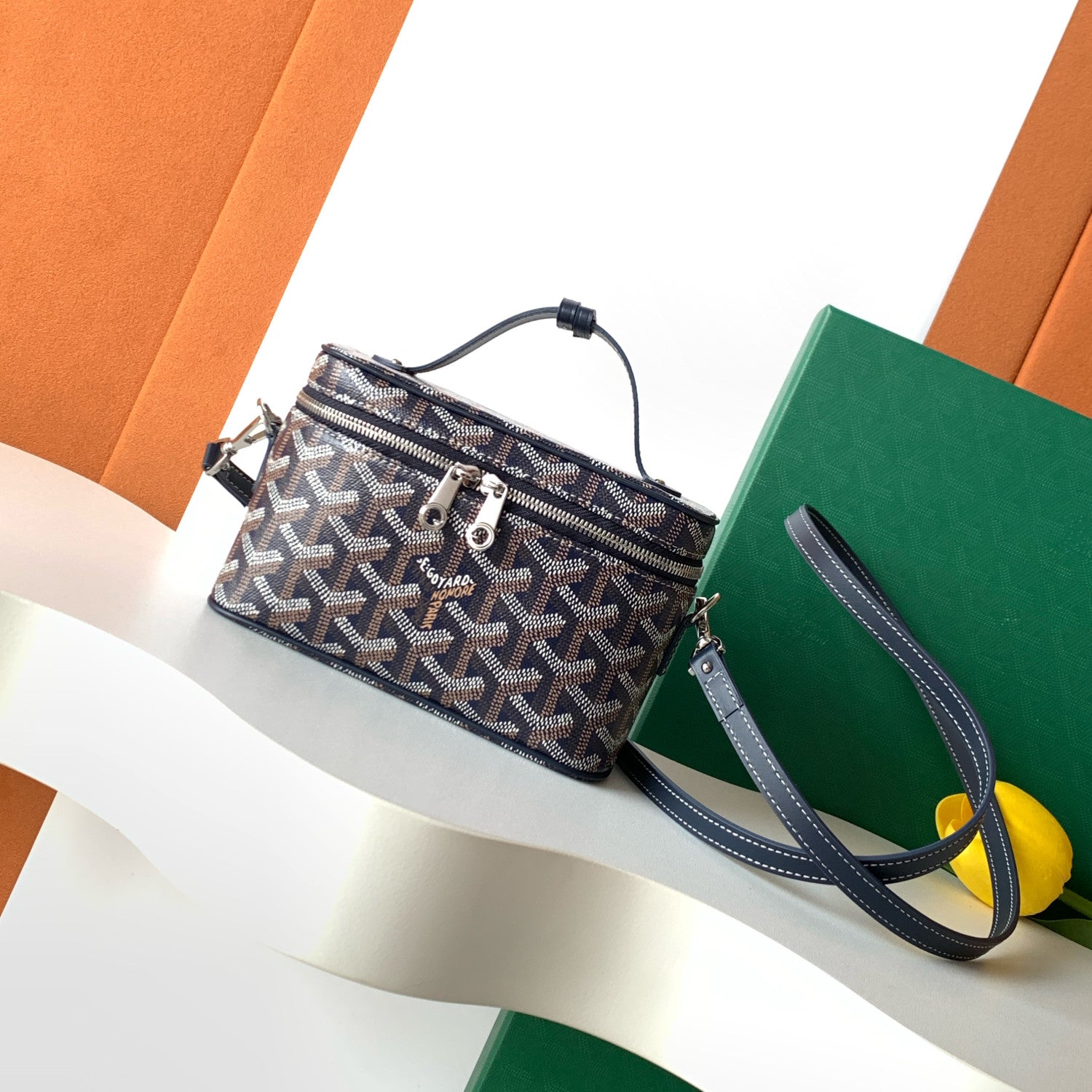 GOYARD MUSE Women's Fashion Classic Double Zip Closure Adjustable Strap Mini Makeup Bag Handbag Crossbody Bag Bags MUSEVAMINTY-09CL09P #79346
