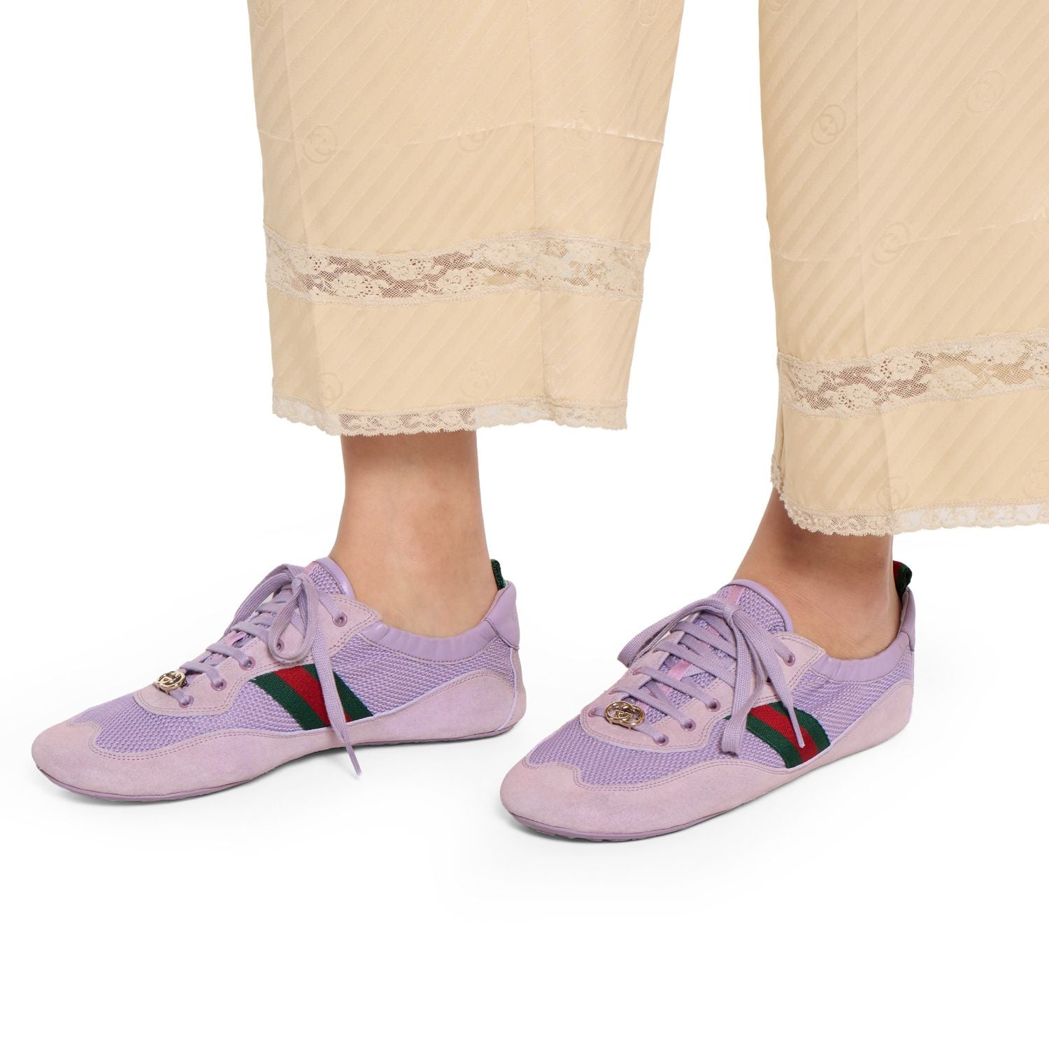 Gucci White GG Canvas Gucci Shift Series Women's Sneakers #333045