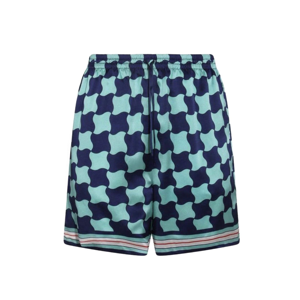 Casablanca Men's Summer Geometric Pattern Printed Single-Breasted Short-Sleeved Shirt and Casual Drawstring Shorts Set #77127