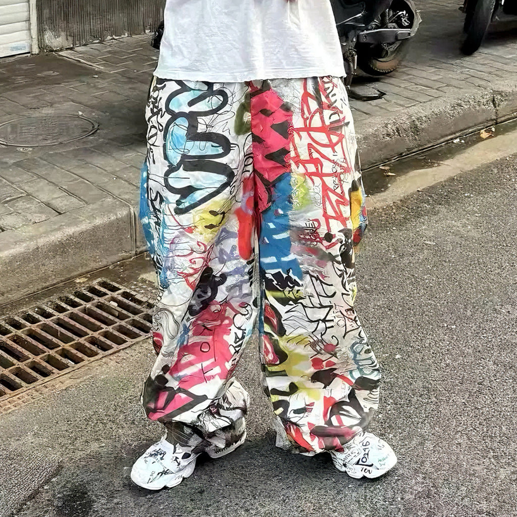 Vetements Men's Spring And Summer Digital Print Graffiti Wide-leg Pants Beenslackin The Same Opium Yvl Style High Street Trend Casual Pants Ngvp #2445