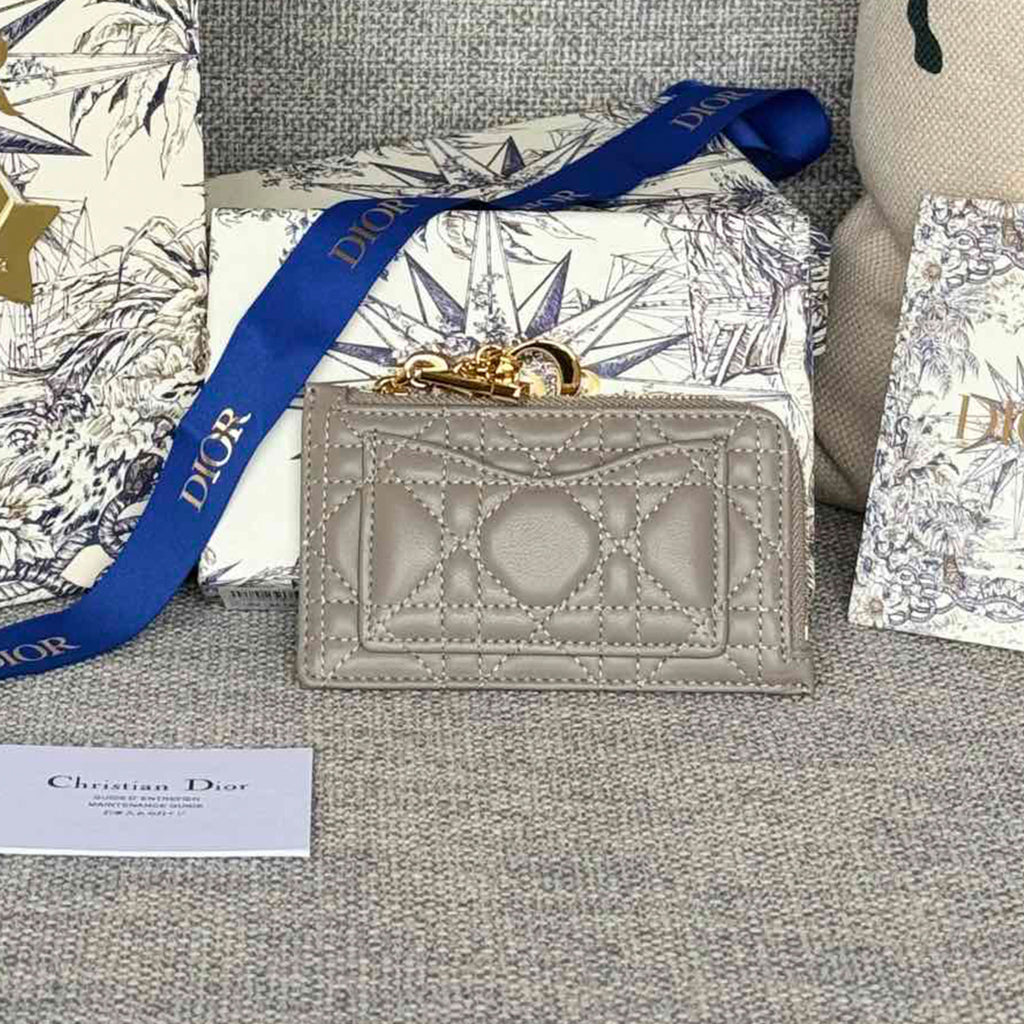 Dior Lady Dior Cosmos Zipped Card Holder Women's Fashion Temperament Logo Solid Colour Metal Decoration Card Case Card Holder Bag Bags S0965ONMJ  #81143