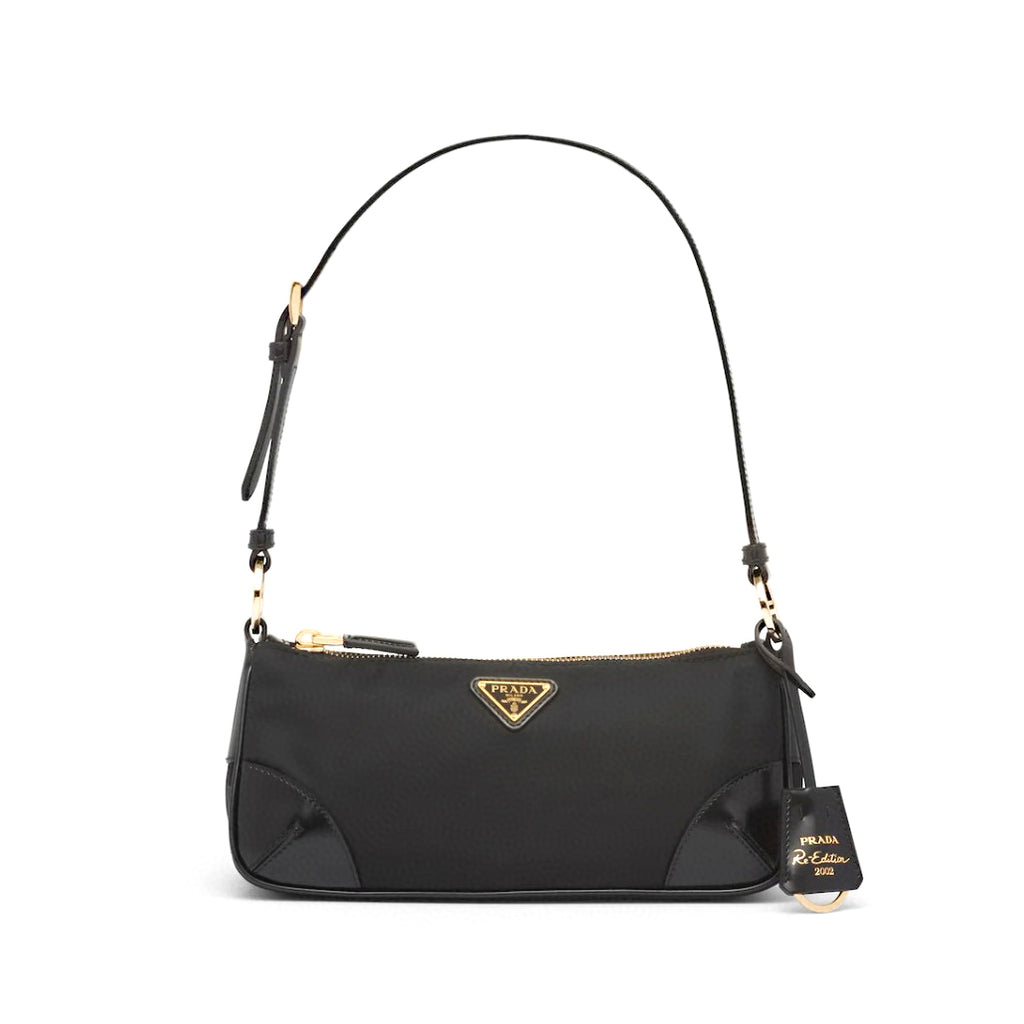 Prada Re-Edition 2002 Women's Solid Color Re-Nylon And Brushed Leather Shoulder Bag Bags #77949