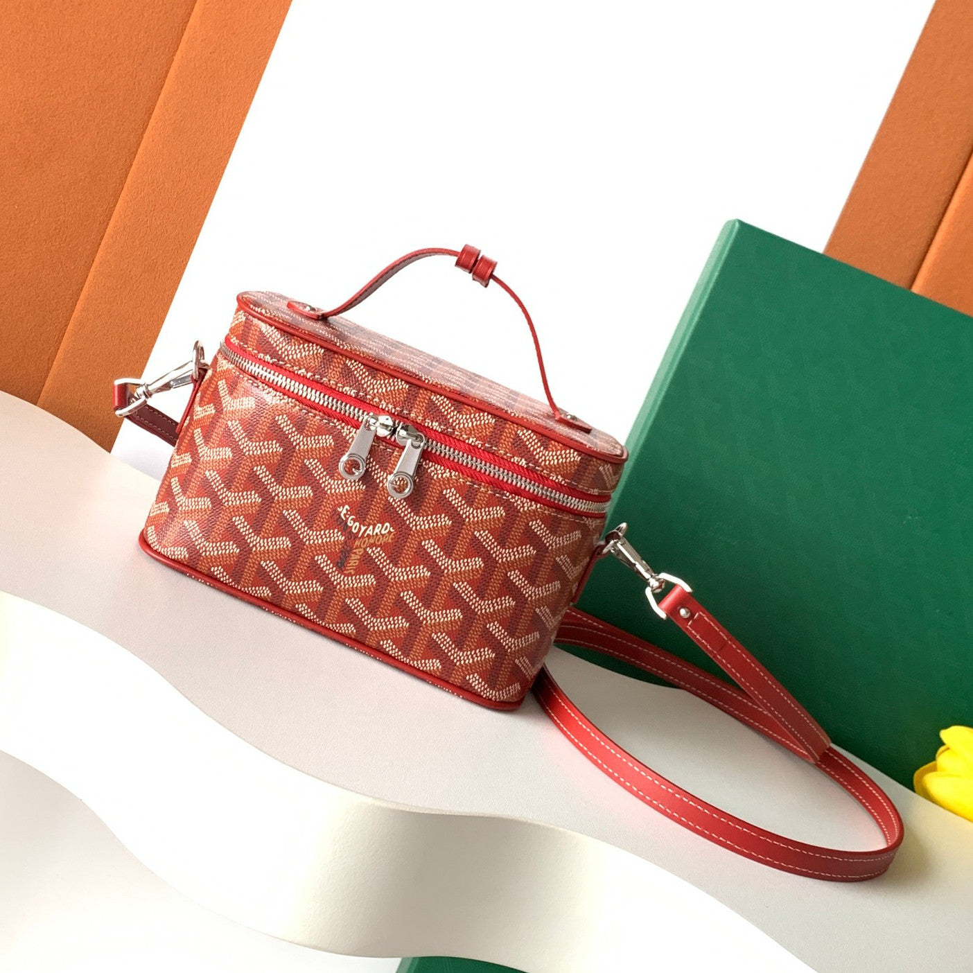 GOYARD MUSE Women's Fashion Classic Double Zip Closure Adjustable Strap Mini Makeup Bag Handbag Crossbody Bag Bags MUSEVAMINTY-09CL09P #79346