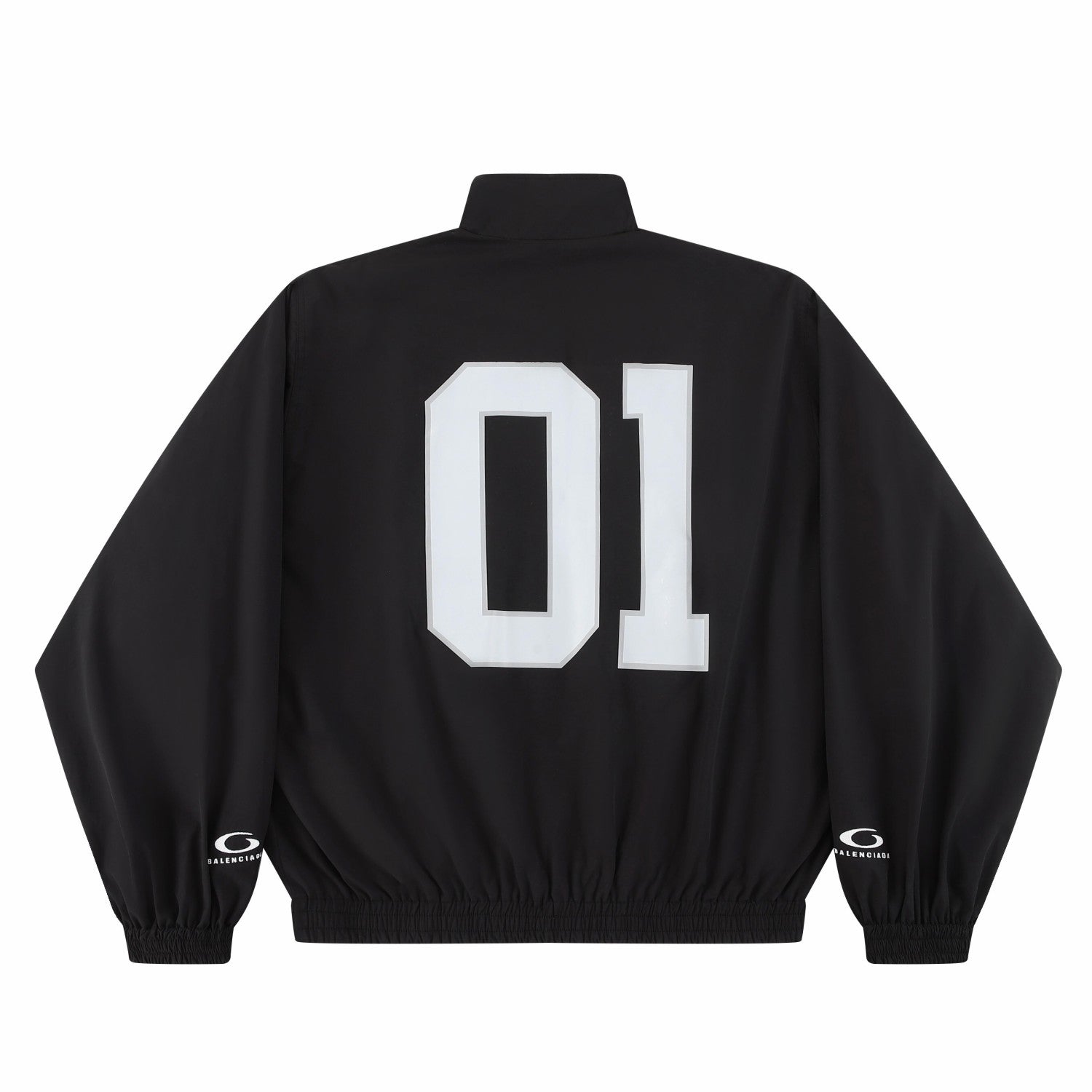 Balenciaga Men's Retro Basketball Sportswear Black High Street Standing Collar Zip Jacket Wide Leg Casual Trousers Pants Suit Set  #71859