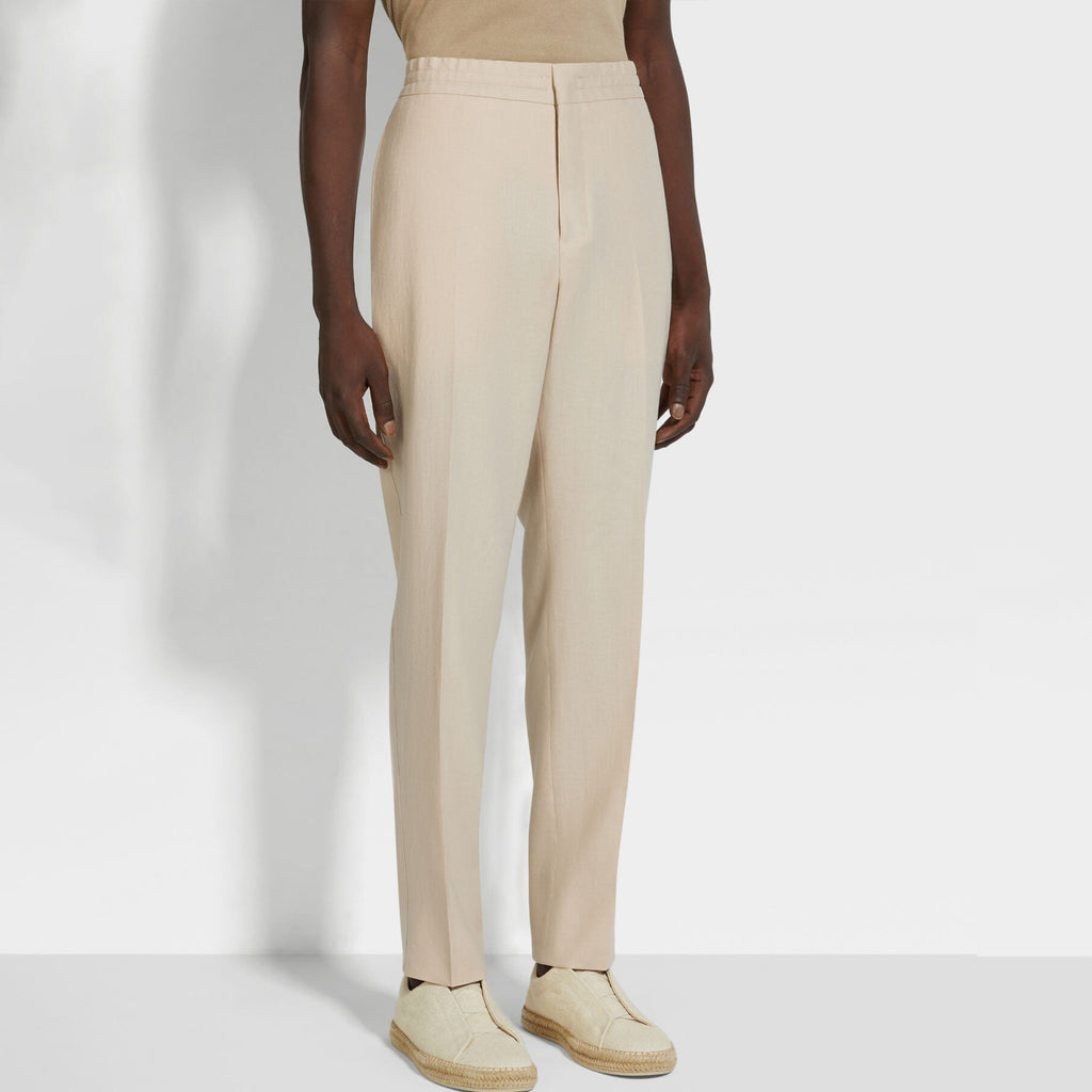 Ermenegildo Zegna Oasi Lino Oasis Linen Trousers Men's Spring And Summer Fashion Casual Comfortable Straight Trousers  Pants Ngvp #1575