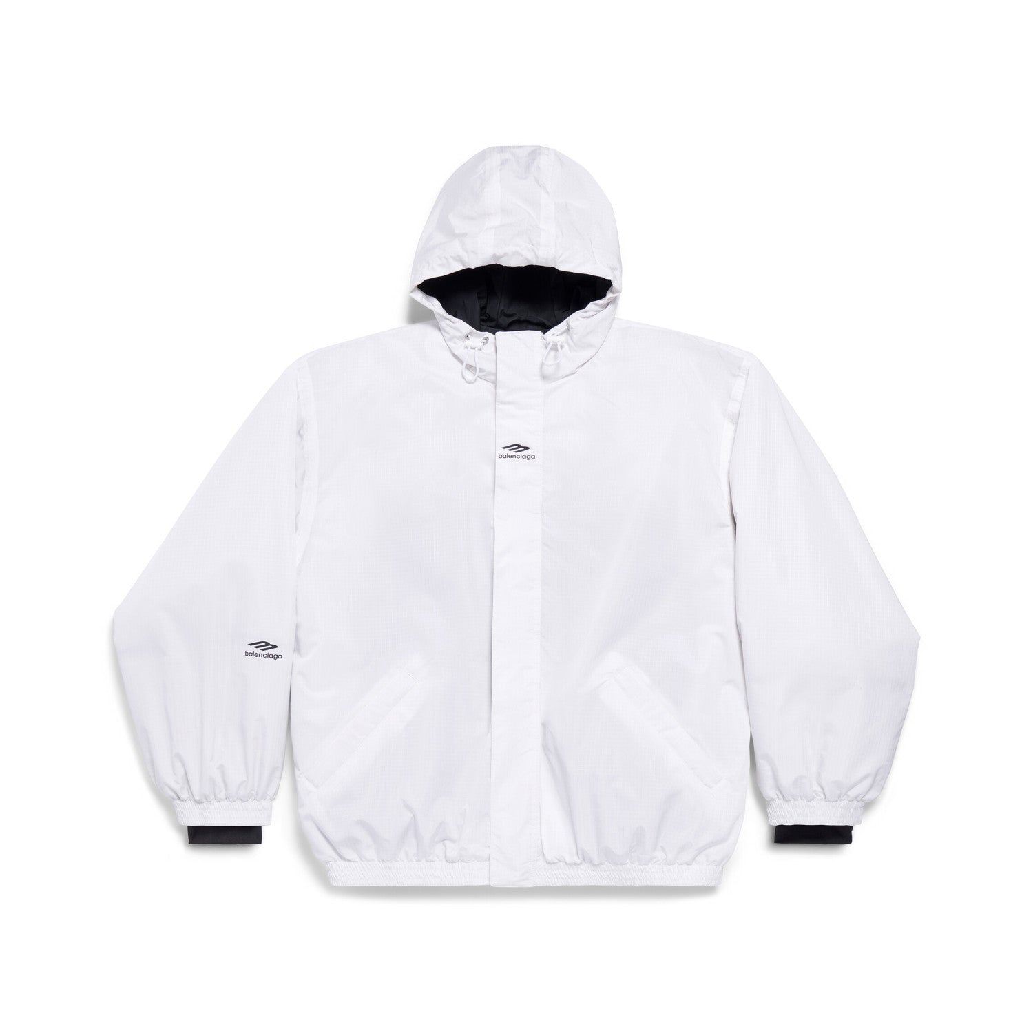 Balenciaga 3B SPORTS ICON SKI Men's Fall/Winter Fashion Solid-Color Hooded Zipper Windproof Ski Series Down Jacket #79555
