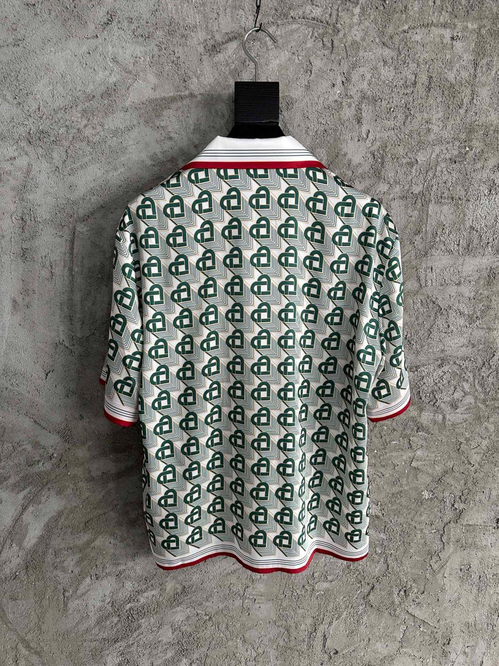 Casablanca Men's Summer Gradient Heart Printed Silk Short Sleeve Shirt Casual Elastic Lace-Up Shorts Ngvp #74512