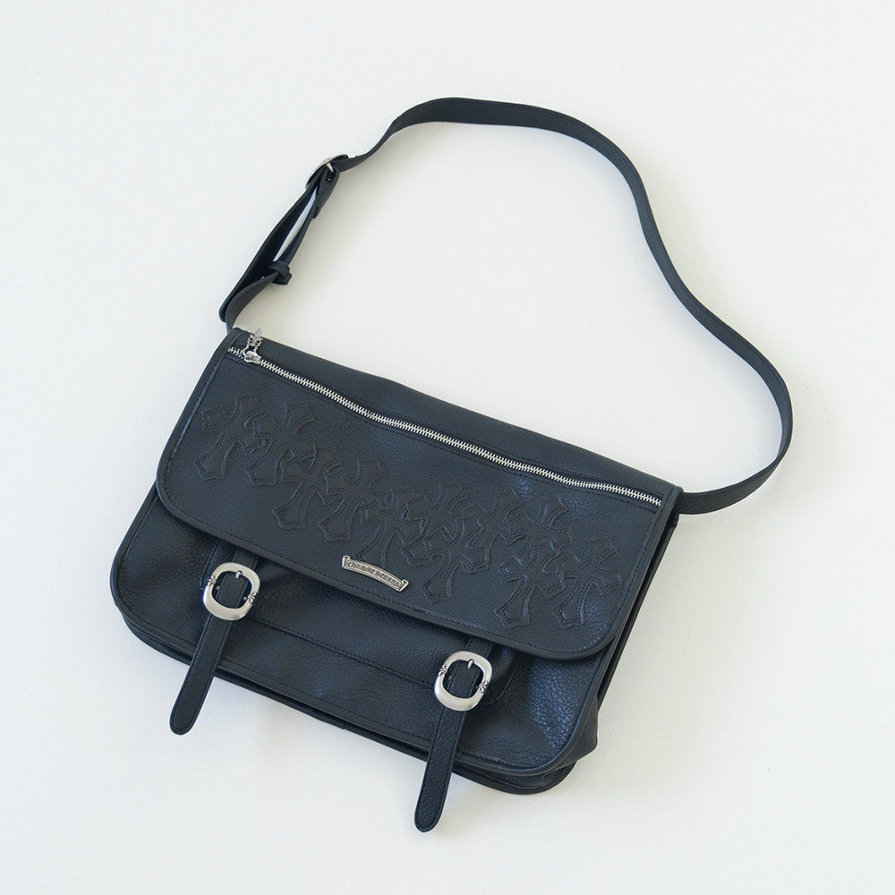 Chrome Hearts Vintage Cross Leather Messenger Bag #383001