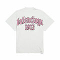 Balenciaga Men's Women's Summer Retro Back Printed Hole Breaking Round Neck Solid Color Loose Short Sleeve T-Shirt #81296