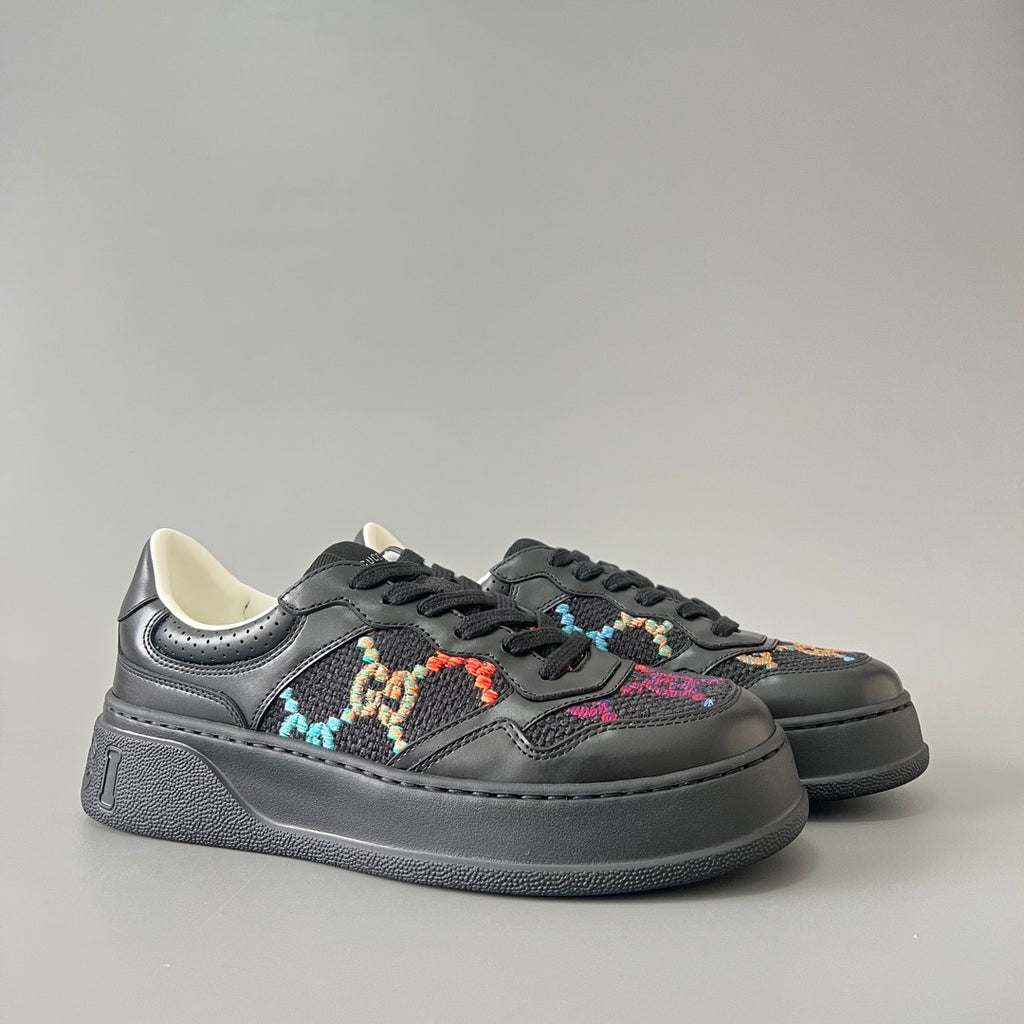 Gucci Chunky BGG Black And White Panda Biscuit Shoes Couple Model Cowhide Stitching GG Embossed Cowhide #332565