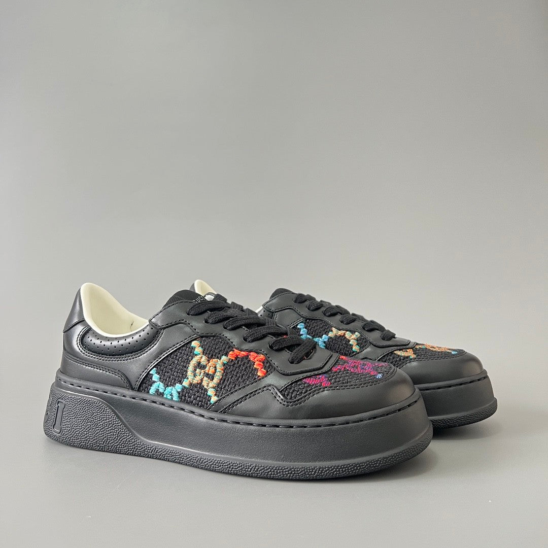 Gucci Chunky BGG Black And White Panda Biscuit Shoes Couple Model Cowhide Stitching GG Embossed Cowhide #332565