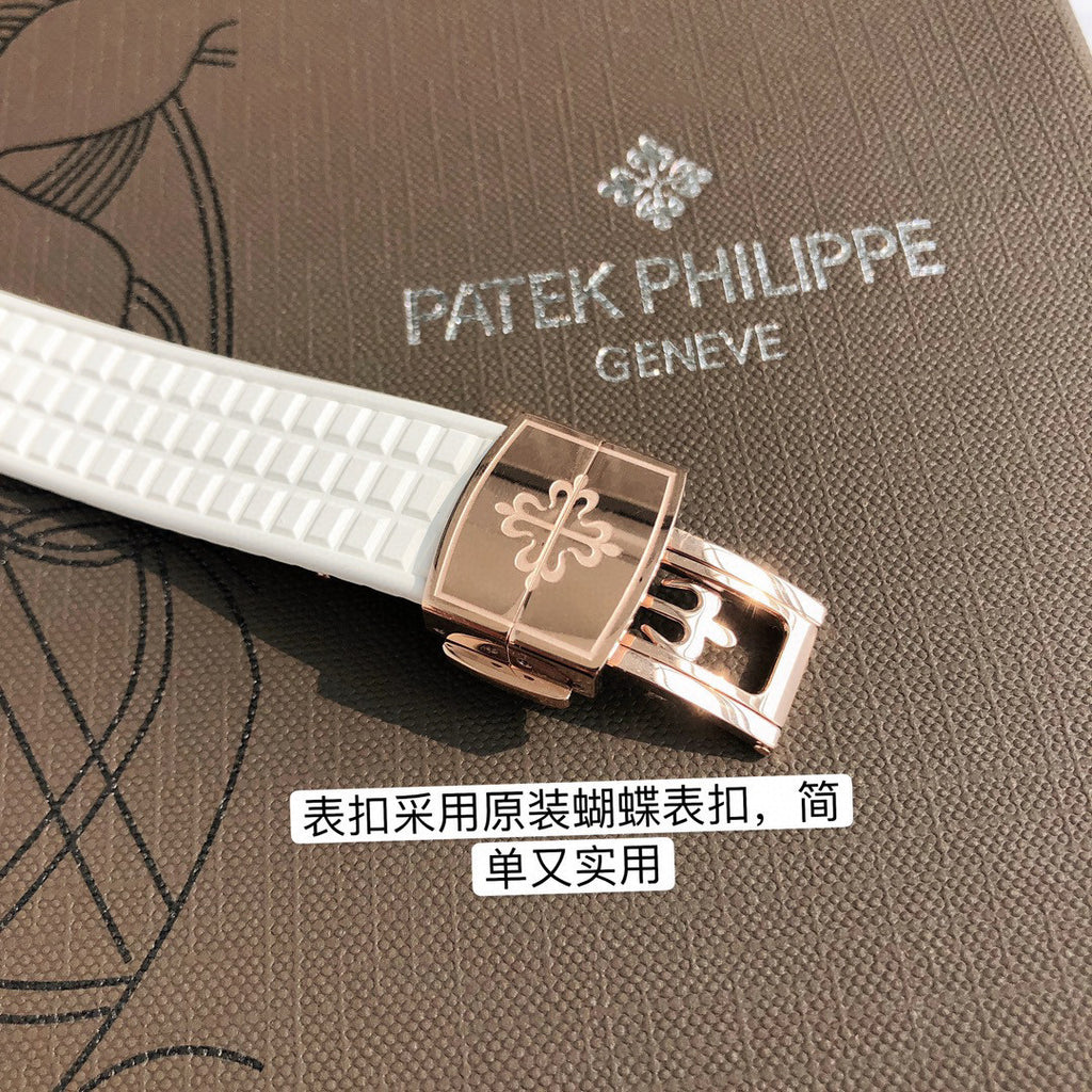 Patek Philippe Mechanical Watches With Diamonds On Silicone Straps Watch #96352