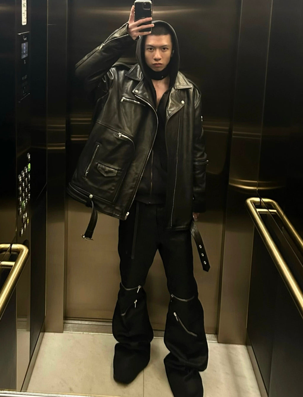 Rick Owens Men's Dark Style Trend Zipper God Pants Skinny Leg Long Flared Trousers Trendy High Street Men's Clothing Ngvp #1994