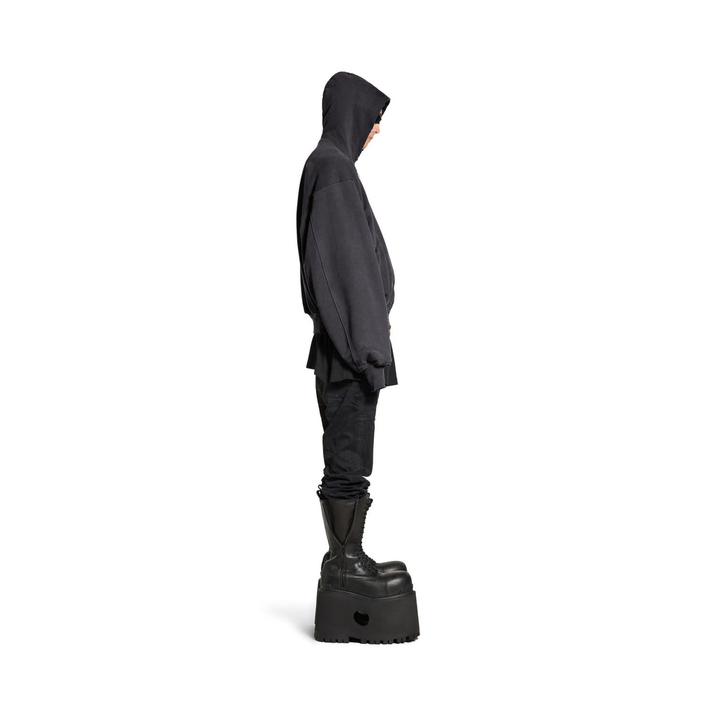 Balenciaga 25FW Men's  Hooded Bomber in Black Faded #333425