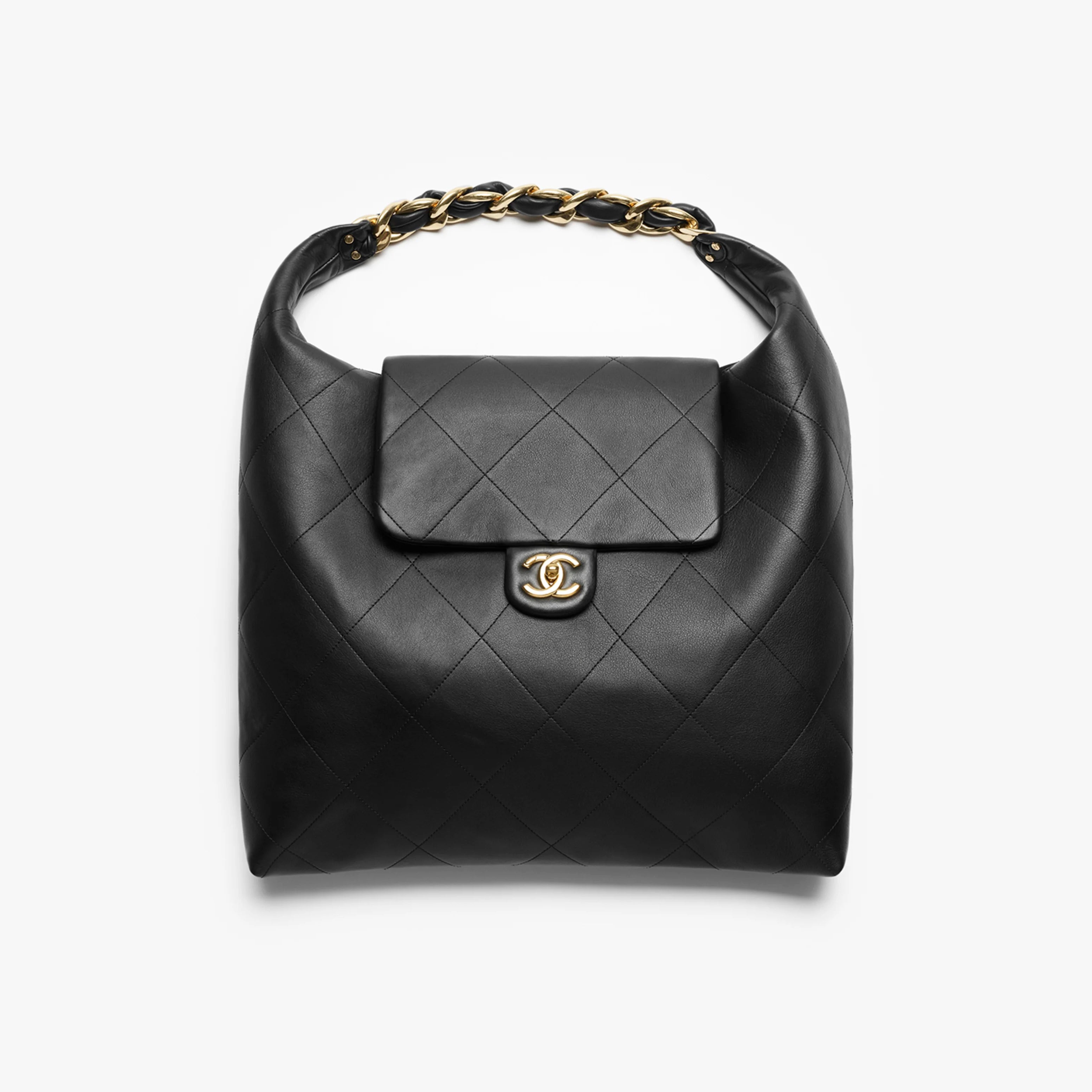 Chanel Women's Fashion Classic Solid-Color Leather Oversized Hippie Bag Chain Shoulder Bag Tote Bag Bags AS5839-B22140-94305 #79117