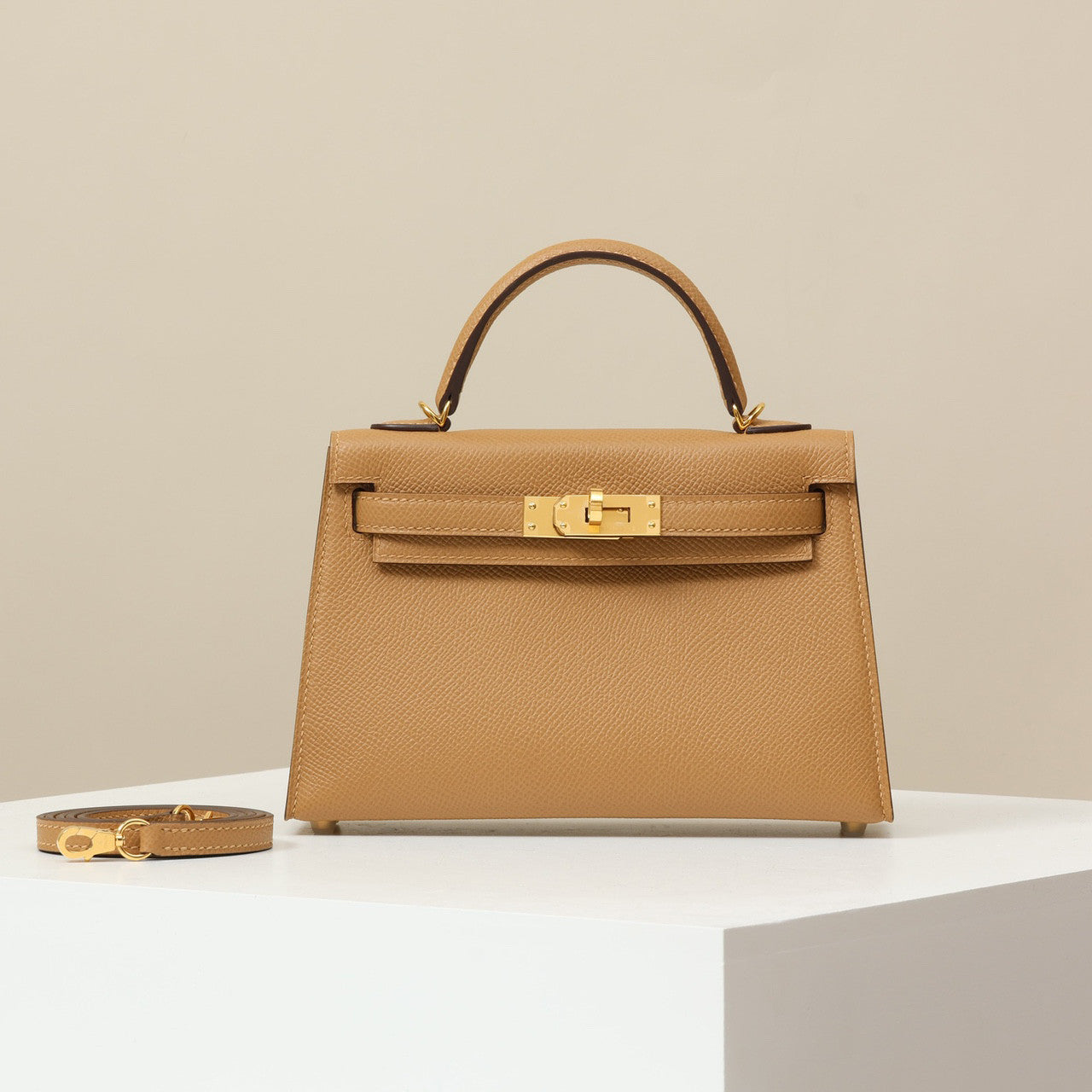 Hermes Women's Fashion Classic Mini Kelly Gold Buckle Cowhide Shoulder Bag Handbag Tote Bag Crossbody Bag Bags H071302CC37 Handcrafted Leather Bag From The Original Factory's Premium Custom Collection #78359