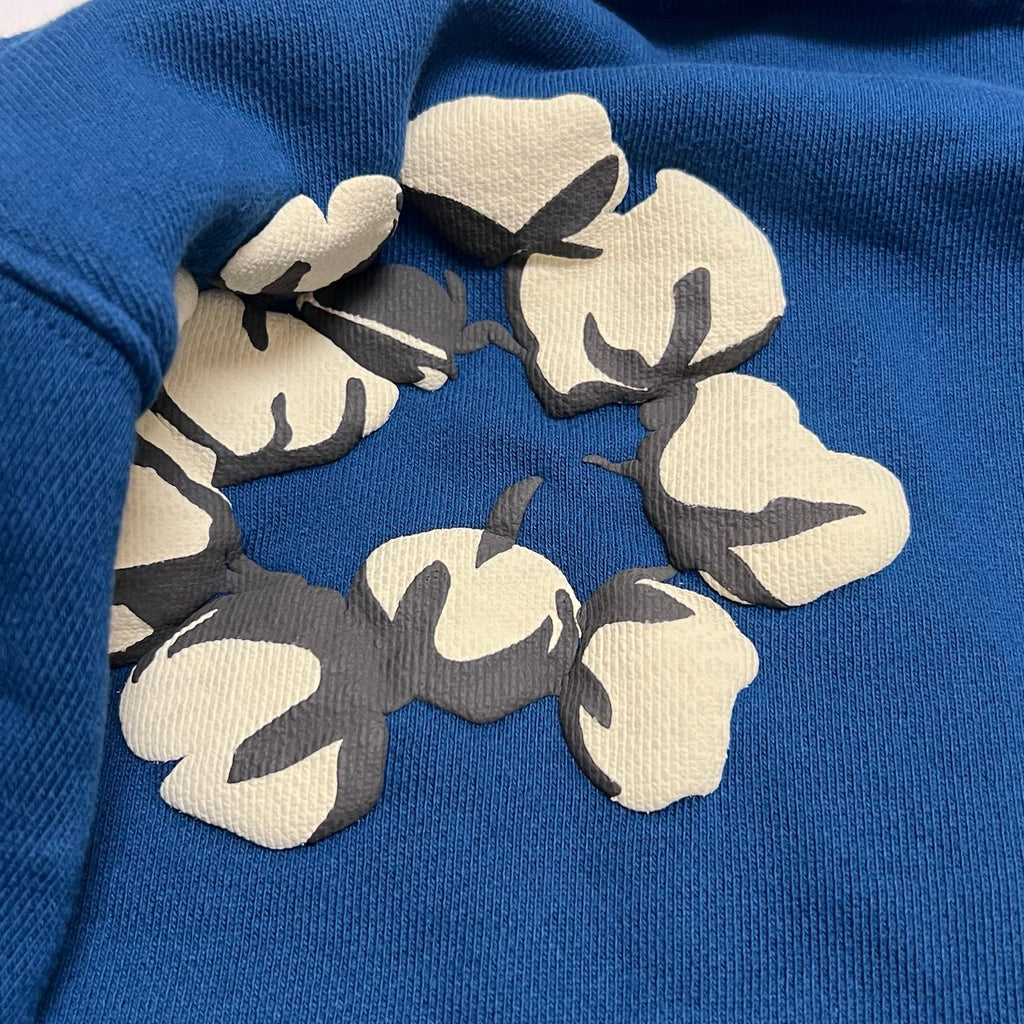 Denim Tears Cactus Tears Wreath Floral Print Hooded Sweatshirt Casual Tie Drawstring With Loose Sweatpants #71879