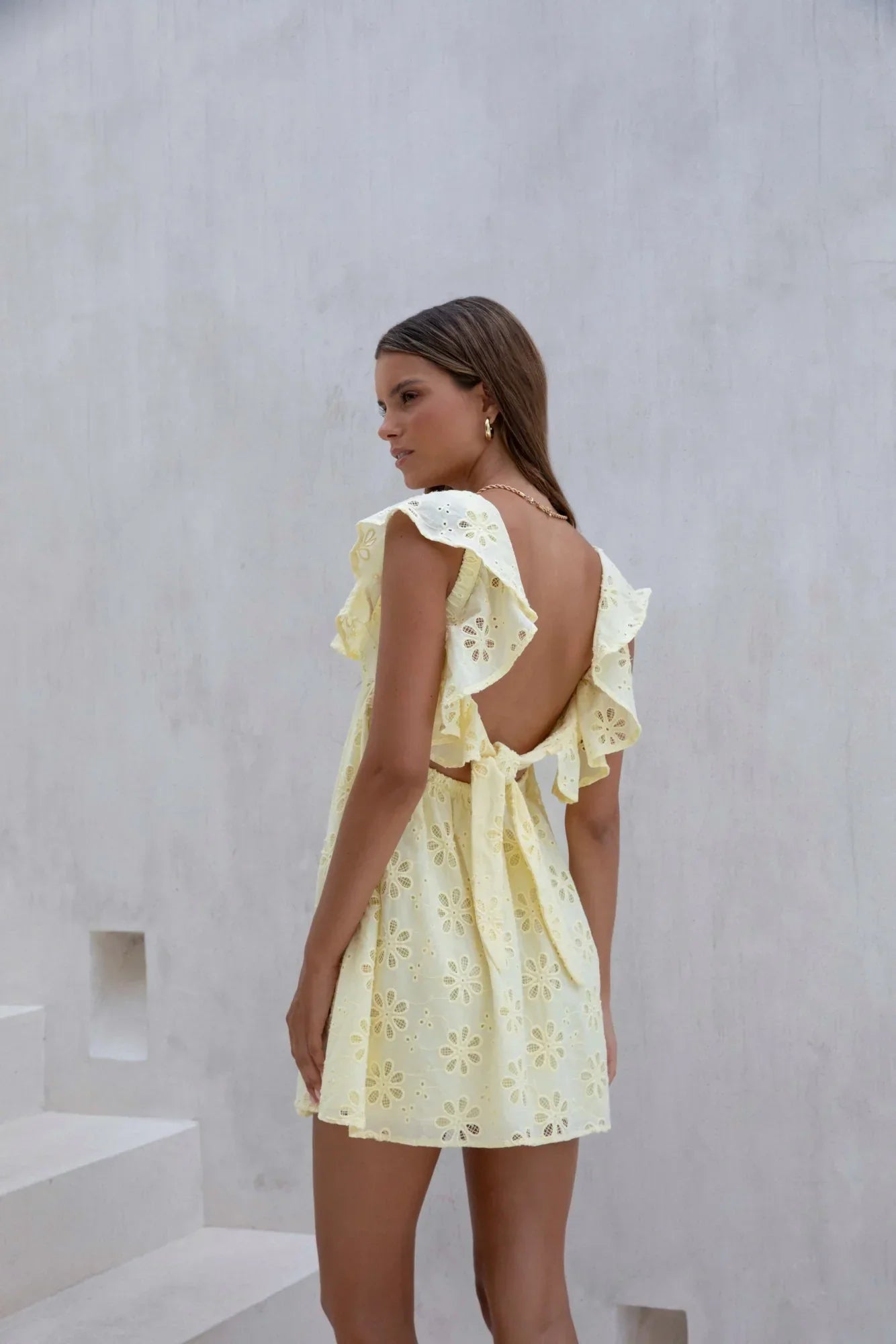 True Blooms Mini Dress Yellow