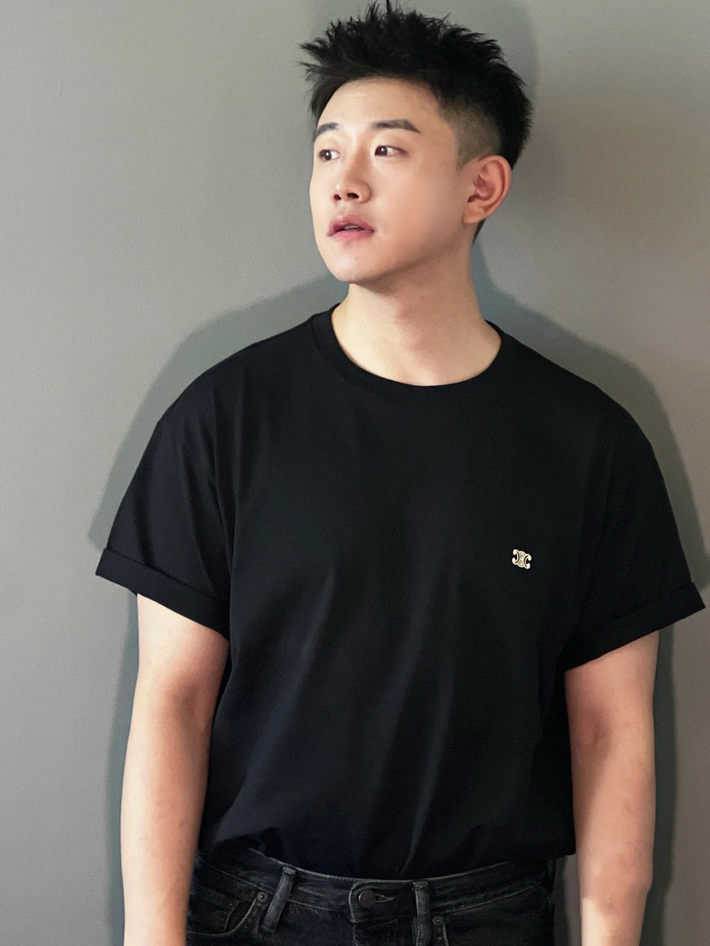 Celine Triomphe Cotton Plain Knit Loose T-Shirt C Spring And Summer Men And Women Fashion Round Neck Short Sleeve Logo Embroidery T-Shirt #81149