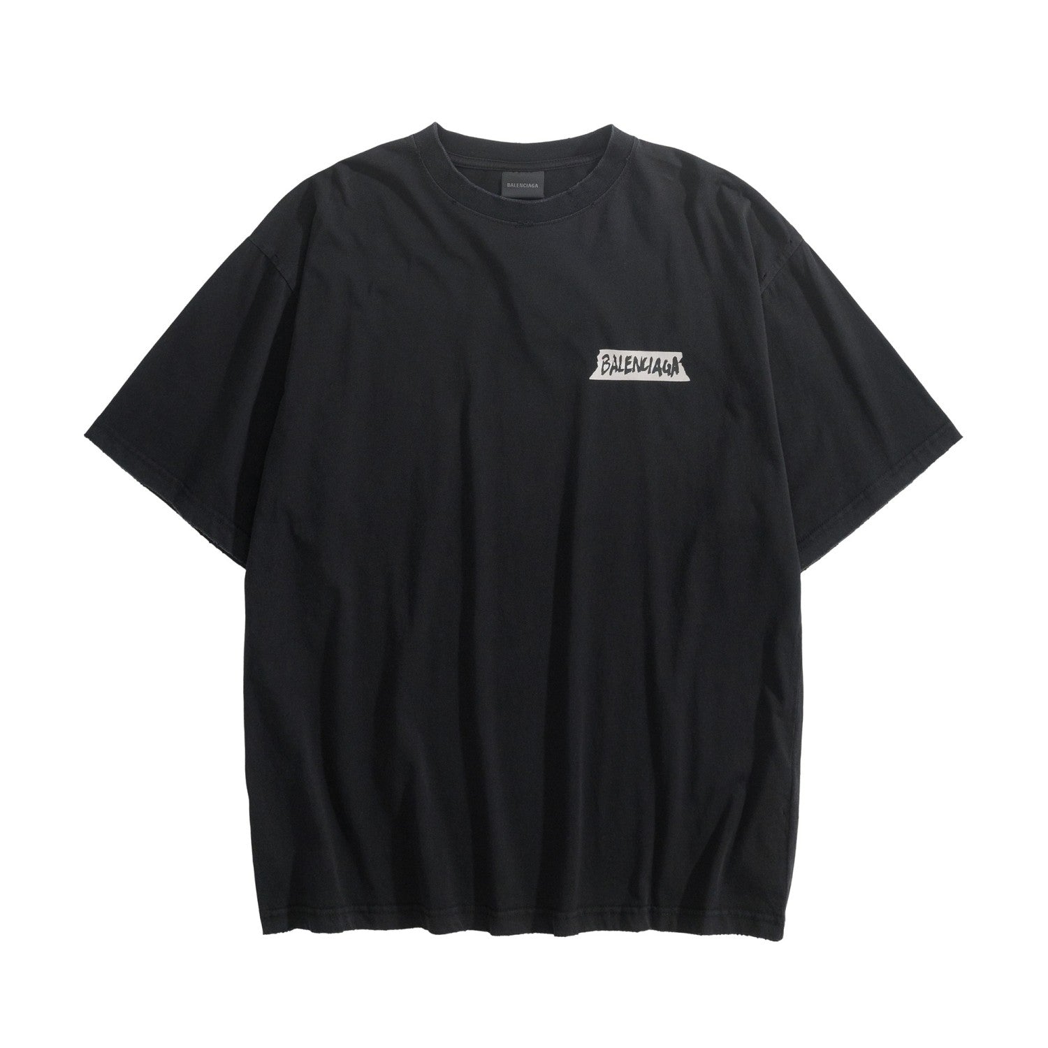 Balenciaga Women's and Men's Masking Tape T-shirt Medium Fit in Faded Black #333475