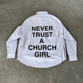HOOD BY AIR Religious Girl Print White Casual Loose Os Shirt High Street Trend Comfortable Casual Lapel Single Breasted Shirt Top Ngvp #1126