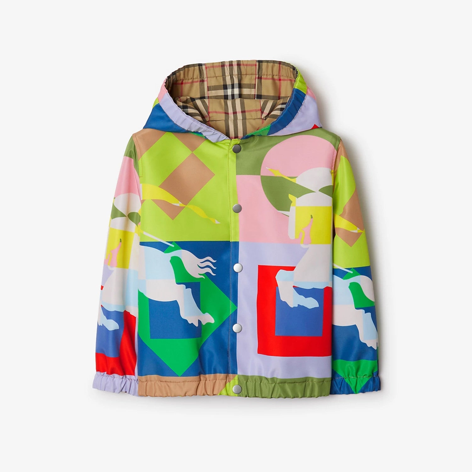 Burberry Kid's Spring Autumn Check Reversible High Street Single Breasted Hooded Long Sleeve Fitted Jacket #31356