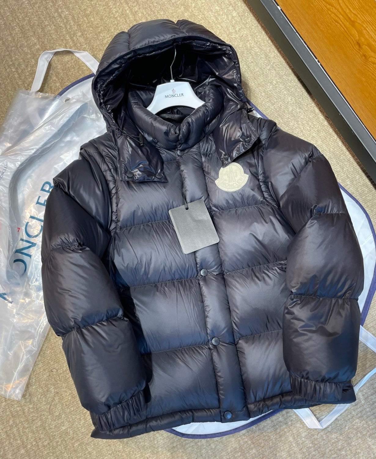 Moncler Men's Fall/Winter Fashion Classic Solid Color Zipper Hooded Cotton Jacket Long Sleeve Down Jacket Thick Coat Jacket #79243