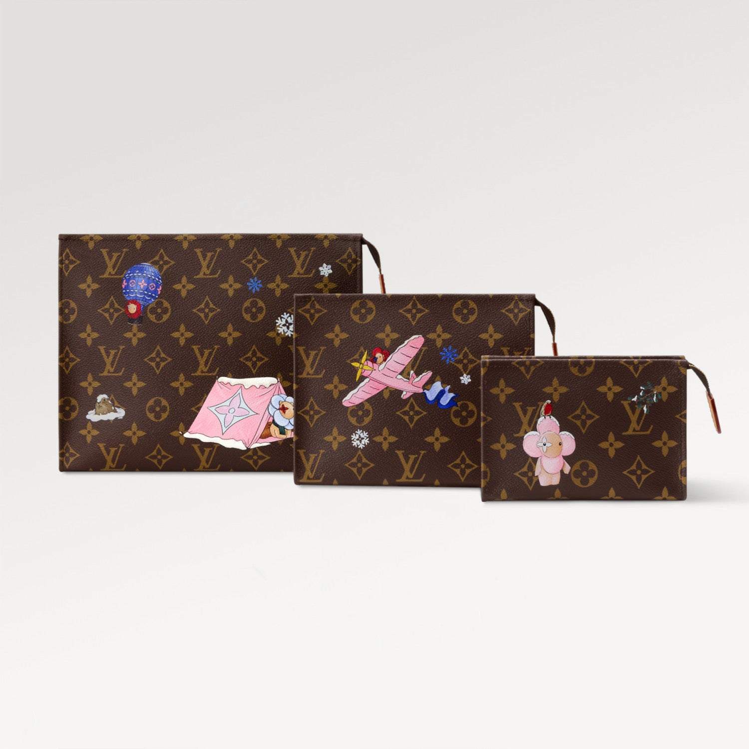 LOUIS VUITTON Trio Toiletry Bag Stylish Printed Luxury Toiletry Set Three-piece Handheld Bag Bags M15357 #81841A