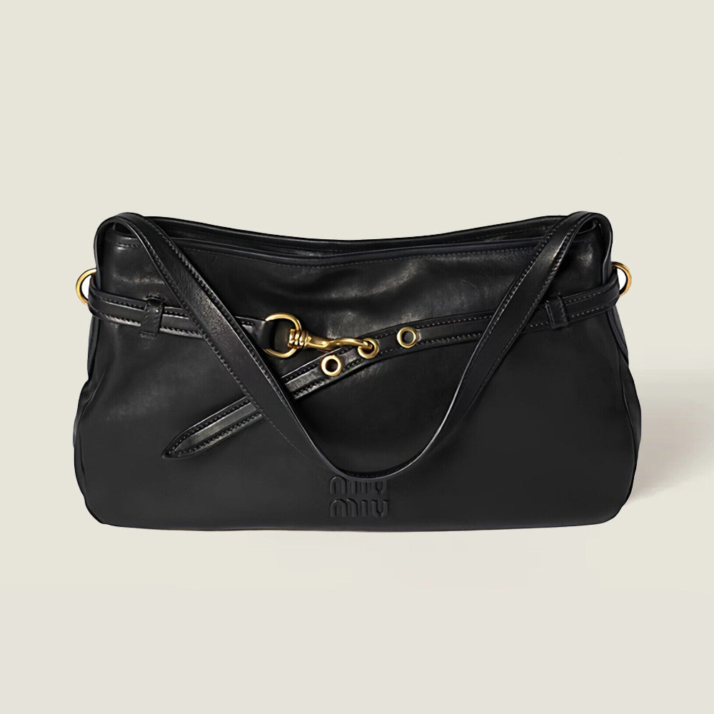 MiuMiu Aventure Nappa Suede Underarm Bag A Stylish Trendy Leather Clutch Buckle Elegant Casual And Cool Belt Buckle Bags #F0021m88 #195781