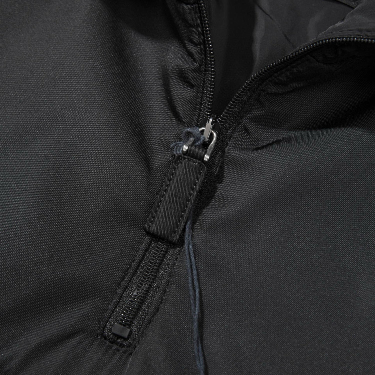 Prada Men's Spring and Autumn Black Triangle Label Half Zipper Hooded Cotton Jacket #98416