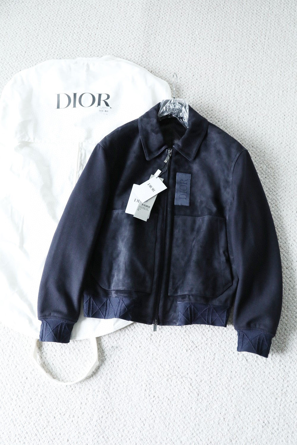 Dior Men's Suede Zip Lapel Jacket #96656