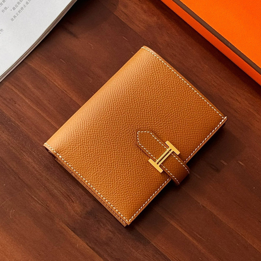 Hermes Bearn H-clip Short Wallet: Stylish And Elegant Epsom Calfskin Card Holder Bag Bags #170043